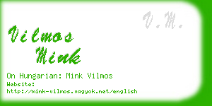 vilmos mink business card